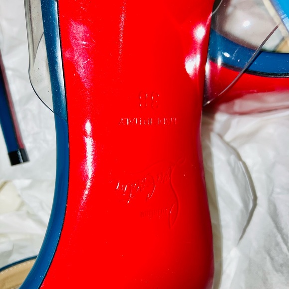 Amazing blue patent Jonathan 100 mm sandals - Picture 6 of 13